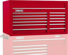 Proto - 12 Drawer Top Tool Chest - 50" Wide x 25-1/4" Deep x 27" High, Steel, Red - A1 Tooling