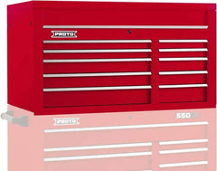 Proto - 10 Drawer Top Tool Chest - 50" Wide x 25-1/4" Deep x 27" High, Steel, Red - A1 Tooling