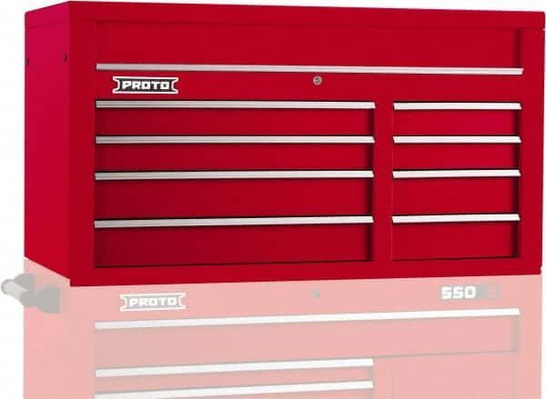 Proto - 8 Drawer Top Tool Chest - 50" Wide x 25-1/4" Deep x 27" High, Steel, Red - A1 Tooling