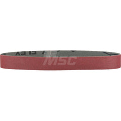 Abrasive Belt: 1-3/16″ Width, 21″ OAL, 120 Grit, Aluminum Oxide Coated, Dry