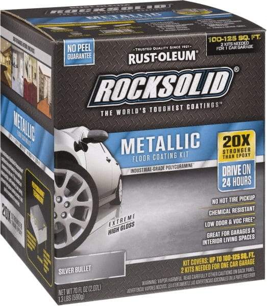 Rust-Oleum - 70 oz Gloss Silver Floor Coating - Low Odor - A1 Tooling