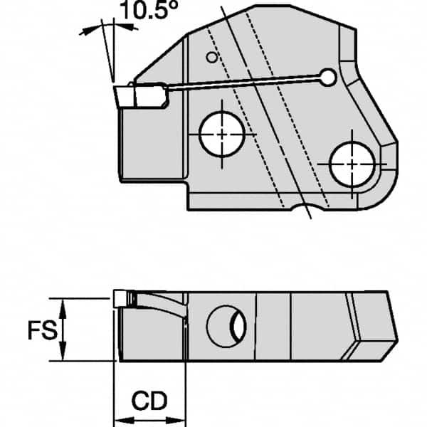 Kennametal - Left Hand Cut Indexable Grooving Cartridge - EG0400M04P04 Insert Style - A1 Tooling