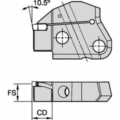 Kennametal - Left Hand Cut Indexable Grooving Cartridge - EG0500M05P04 Insert Style - A1 Tooling