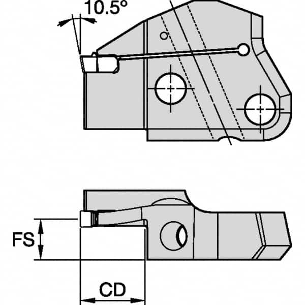 Kennametal - Left Hand Cut Indexable Grooving Cartridge - EG0500M05P04 Insert Style - A1 Tooling