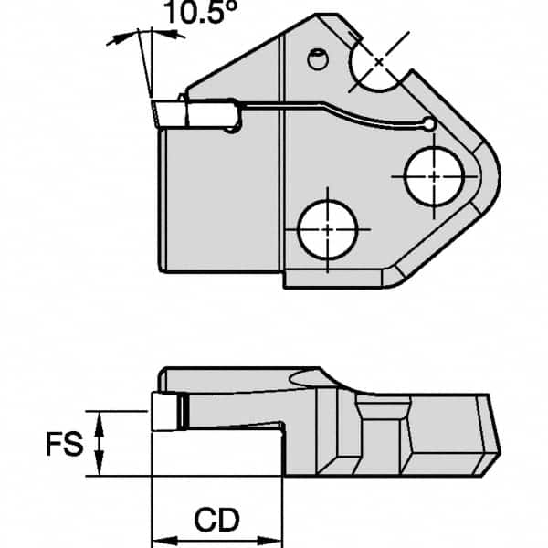 Kennametal - Left Hand Cut Indexable Grooving Cartridge - EG0600M06P04 Insert Style - A1 Tooling