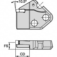 Kennametal - Left Hand Cut Indexable Grooving Cartridge - EG0600M06P04 Insert Style - A1 Tooling