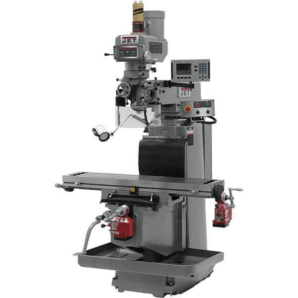 Jet - 54" Table Width x 12" Table Length, Electronic Variable Speed Control, 3 Phase Knee Milling Machine - R8 Spindle Taper, 5 hp - A1 Tooling