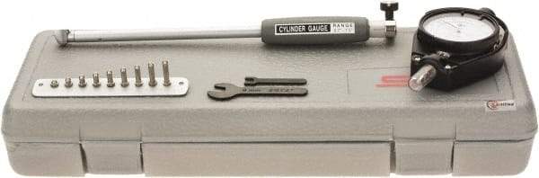 SPI - 10 Anvil, 0.7 to 1-1/2" Dial Bore Gage - 0.0001" Graduation, 6" Gage Depth, Accurate to 0.0003", Carbide Ball - A1 Tooling