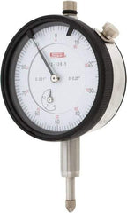 SPI - 1/4" Range, 0-100 Dial Reading, 0.001" Graduation Dial Drop Indicator - 2.2" Dial, 0.1" Range per Revolution, 0.002" Accuracy, Revolution Counter, Includes NIST Traceability Certification - A1 Tooling