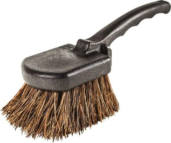 Harper Brush - 2-1/4" Bristle Length, Palmyra Utility Scrub Brush - 3-1/2" x 3-1/2" Long x 3" Wide Head, 10" OAL, Easy Grip Handle, Black, Polypropylene Block - A1 Tooling