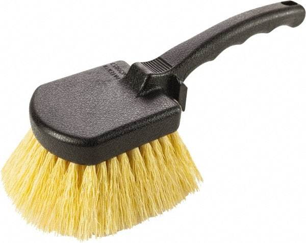 Harper Brush - 2-1/4" Bristle Length, Polypropylene Utility Scrub Brush - 6" Long x 8" Wide Head, 10" OAL, Easy Grip Handle, Black, Polypropylene Block, Flagged - A1 Tooling