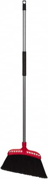 Harper Brush - 16" Wide, Black Polypropylene Bristles, 48" Metal Handle, Angled Broom - Flagged, Water Resistant - A1 Tooling