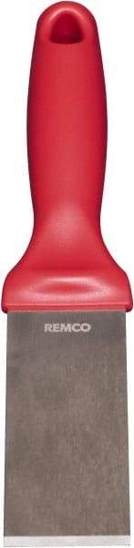 Remco - Stiff Stainless Steel Beveled Scraper - 1-1/2" Blade Width x 3-1/2" Blade Length, 5-13/32" Long Ergonomic Polypropylene Handle - A1 Tooling