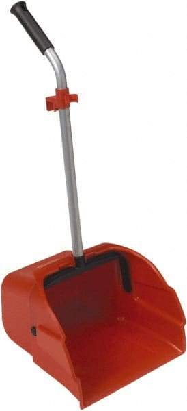 Harper Brush - 14" Wide x 13" Deep x 32" High Handheld Dustpan - Plastic Body, 25" Aluminum Handle, Red - A1 Tooling