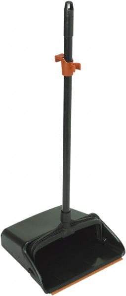 Harper Brush - 12" Wide x 12" Deep x 36" High Upright Dustpan - Plastic Body, 28" Aluminum Handle, Black - A1 Tooling