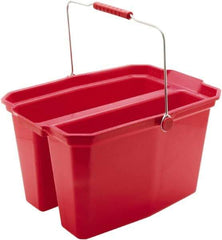 Harper Brush - 19 Qt Plastic Double Pail - 18" Long, Red, Metal Handle - A1 Tooling