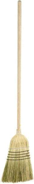 Harper Brush - 55" OAL Corn Blend Bristle Broom - 39" Long Wood Handle, 16" Bristle Length, 12" Wide - A1 Tooling