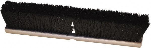 Harper Brush - 18" Medium Duty Synthetic Push Broom - 3" Bristle Length, Wood Block, Threaded Handle Connection, Handle Sold Separately - A1 Tooling