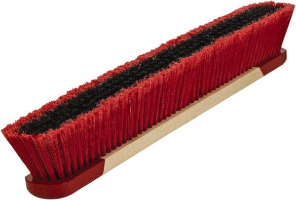 Harper Brush - 24" Medium Duty Synthetic Push Broom - 3" Bristle Length, Wood Block, Bolt-On Handle Connection, Handle Included - A1 Tooling