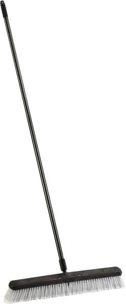 Harper Brush - 24" Smooth Surface Synthetic Push Broom - 3" Bristle Length, Plastic Block, Threaded Handle Connection, Handle Included - A1 Tooling