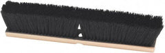 Harper Brush - 24" Smooth Surface Horsehair Push Broom - 3" Bristle Length, Wood Block, Threaded Handle Connection, Handle Sold Separately - A1 Tooling