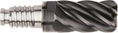 Kennametal - 3/4" Diam, 1-1/8" LOC, 6 Flute, 0.09" Corner Radius End Mill Head - Solid Carbide, AlTiN Finish, Duo-Lock 20 Connection, Spiral Flute, 37 & 39° Helix, Centercutting - A1 Tooling