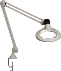 Vision Engineering - 30" Arm, Spring Suspension, Clamp Mount, LED, Light Gray, Magnifying Task Light - 9 Watts, 120 Volts, 1.75x Magnification - A1 Tooling