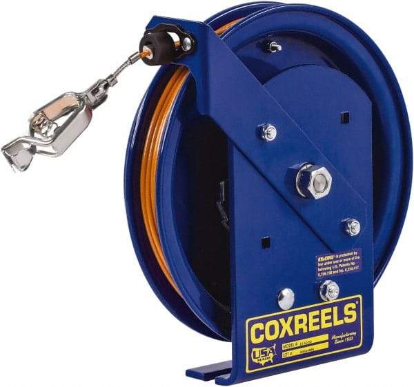 CoxReels - 5/32 Inch x 75 Ft. Stranded Cable Grounding Reel - Spring Driven Reel, Galvanized Steel Cable - A1 Tooling