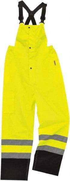 Ergodyne - Size XL, Lime, Rain Bib Overall - 1 Pocket - A1 Tooling