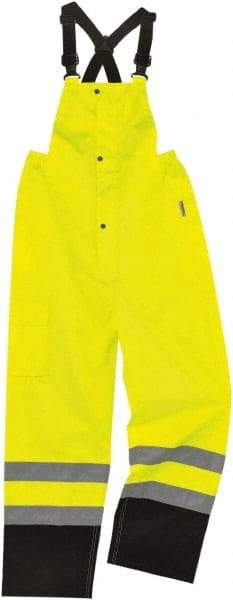 Ergodyne - Size L, Lime, Rain Bib Overall - 1 Pocket - A1 Tooling