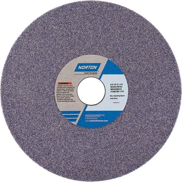 Norton - 7" Diam x 1-1/4" Hole x 1/2" Thick, H Hardness, 46 Grit Surface Grinding Wheel - Aluminum Oxide, Type 1, Coarse Grade, Vitrified Bond - A1 Tooling