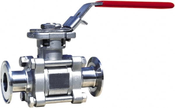 BONOMI - 3/4" Pipe, Full Port, Stainless Steel Sanitary Ball Valve - Exact Industrial Supply