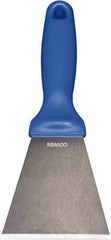 Remco - Stiff Stainless Steel Beveled Scraper - 3" Blade Width x 3-1/2" Blade Length, 5-13/32" Long Ergonomic Polypropylene Handle - A1 Tooling