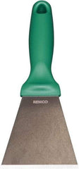 Remco - Stiff Stainless Steel Beveled Scraper - 3" Blade Width x 3-1/2" Blade Length, 5-13/32" Long Ergonomic Polypropylene Handle - A1 Tooling