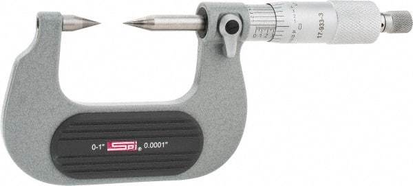 SPI - 1 Inch, Ratchet Stop, Mechanical Point Micrometer - Accurate up to 0.0001 Inch, 30° Point Angle - A1 Tooling