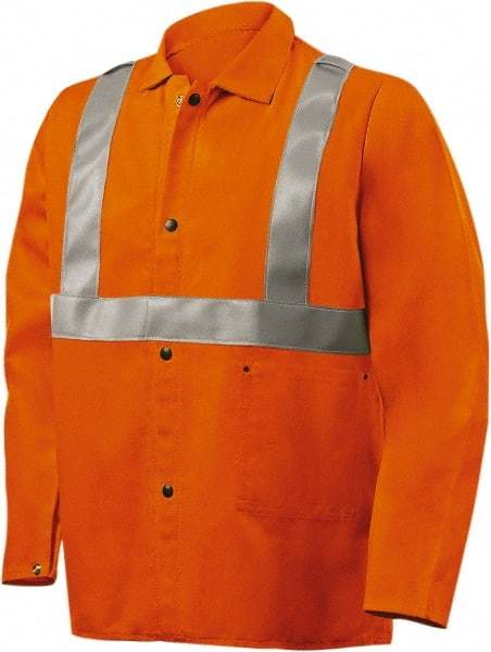 Steiner - Size L Flame Resistant/Retardant Jacket - Orange, Cotton, Snaps Closure - A1 Tooling