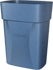 Made in USA - 14 Qt Blue Rectangle Trash Can - Polyethylene, None Graphic, Lid Not Included - A1 Tooling