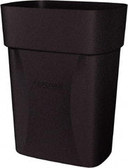 Made in USA - 14 Qt Black Rectangle Trash Can - Polyethylene, None Graphic, Lid Not Included - A1 Tooling