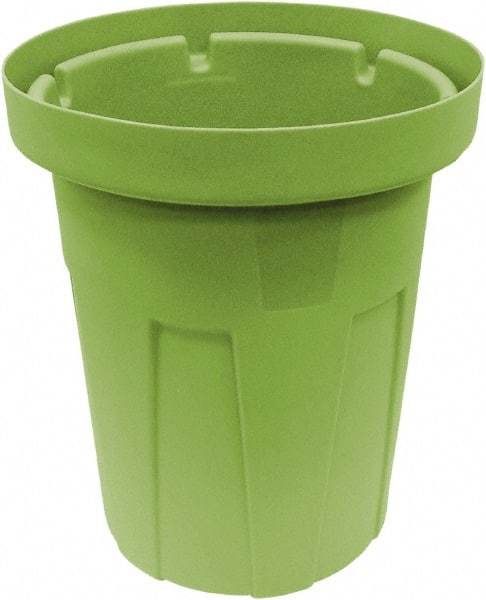 Made in USA - 50 Gal Green Round Trash Can - Polyethylene, None Graphic, Lid Not Included - A1 Tooling