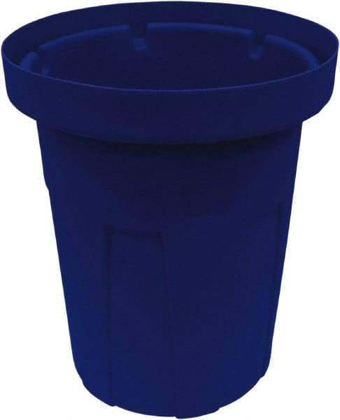 Made in USA - 40 Gal Blue Round Trash Can - Polyethylene, None Graphic, Lid Not Included - A1 Tooling