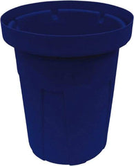 Made in USA - 25 Gal Blue Round Trash Can - Polyethylene, None Graphic, Lid Not Included - A1 Tooling