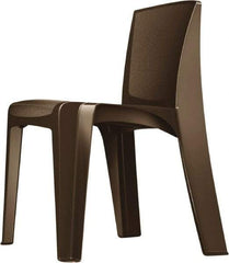 Made in USA - Polyethylene Brown Stacking Chair - Brown Frame, 21" Wide x 21" Deep x 30" High - A1 Tooling