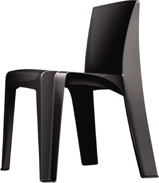 Made in USA - Polyethylene Black Stacking Chair - Black Frame, 21" Wide x 21" Deep x 30" High - A1 Tooling