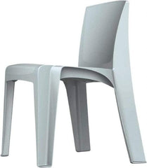 Made in USA - Polyethylene Fog Gray Stacking Chair - Gray Frame, 21" Wide x 21" Deep x 30" High - A1 Tooling