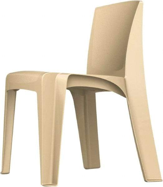 Made in USA - Polyethylene Buff Stacking Chair - Tan Frame, 21" Wide x 21" Deep x 30" High - A1 Tooling