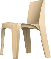 Made in USA - Polyethylene Buff Stacking Chair - Tan Frame, 21" Wide x 21" Deep x 30" High - A1 Tooling