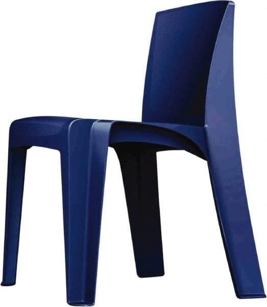 Made in USA - Polyethylene Slate Blue Stacking Chair - Slate Blue Frame, 21" Wide x 21" Deep x 30" High - A1 Tooling