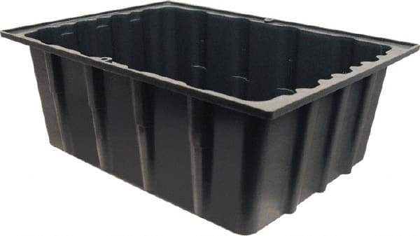 Made in USA - 17-1/4" Deep, Gray Polypropylene Stack & Nest Bin - 8-1/2" High x 23" Wide x 17-1/4" Long - A1 Tooling