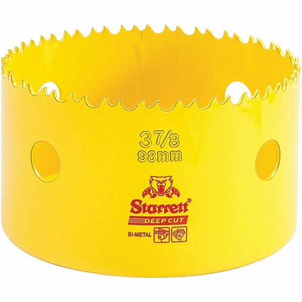 Starrett - 3-7/8" Diam, 2" Cutting Depth, Hole Saw - High Speed Steel Saw, Toothed Edge - A1 Tooling