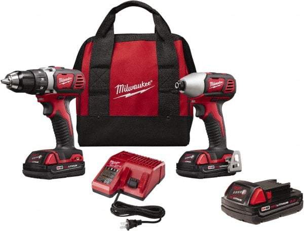 Milwaukee Tool - 18 Volt Cordless Tool Combination Kit - Includes Compact Drill/Driver & Impact Driver, Lithium-Ion Battery Included - A1 Tooling